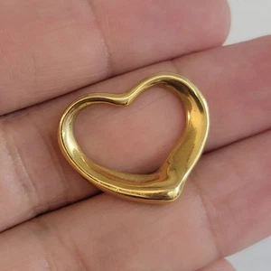 Tiffany & Co Peretti Open Heart Anhänger Halskette 22×18,5 mm 18K Gold mit Box 16" - Bild 1 von 8