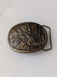Indiana Metal Craft Volantes Urogallo Latón Hebilla Cinturón 1978 5297 - Imagen 1 de 3