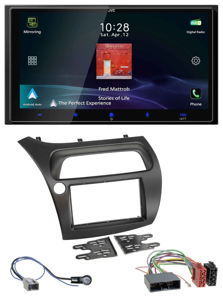 JVC USB Bluetooth 2DIN DAB MP3 Autoradio für Honda Civic (2006-2012) - Bild 1 von 4