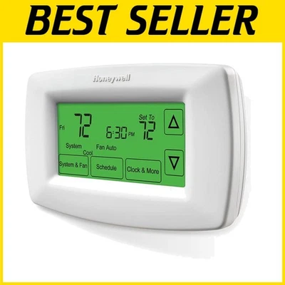 Programmable Touchscreen Thermostat - Large Display, White - Image 1 of 3