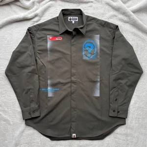 Bape Olivedrab Graphic Collared Windbreaker Jacket - Fits L-XL - New - Authentic - Picture 1 of 4
