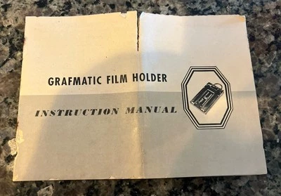 Vintage Graflex Grafmatic Film Holder Instruction Manual Only ORIGINAL - Image 1 of 3