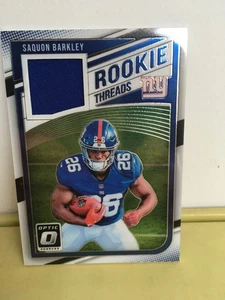 SAQUON BARKLEY NFL 2018 DONRUSS OPTIC PRIZM ROOKIE THREADS (GIANTS,EAGLES) - Bild 1 von 2