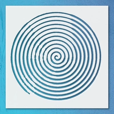 Concentric Spiral Design Home Decor Reusable Plastic Stencil - StencilAir - Image 1 of 4