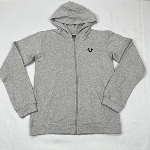 True Religion Horseshoe Logo Full Zip Hoodie Hoody Sweatshirt Gray Youth Large - Picture 1 of 9