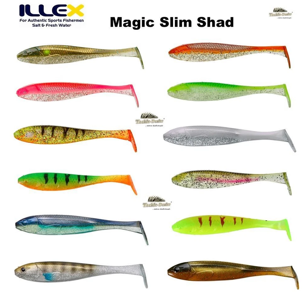 Illex Magic Slim Shad 3" 4" 6,8" Gummifisch Barsch Zander Hecht Neue Farben 2022 - Bild 1 von 1
