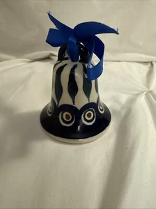 Boleslawiec Pottery Handmade in Poland Bell #87 Blue Red Green - Picture 1 of 3