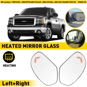 Mirror Glass Turn w/ Heated Signal Left Right & Pair Set Fit Chevy Cadillac GMC - Picture 1 of 12