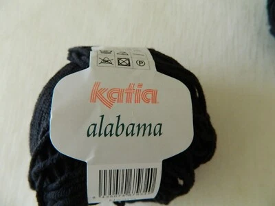 Yarn Katia ALABAMA Cotton Acrylic Black 50g Made In Spain - Image 1 of 4