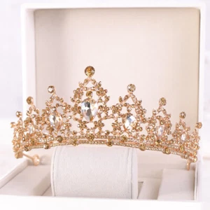 Krone Diadem Strass Tiara Kristall Luxus Braut Hochzeit Haarschmuck 28*6CM - Bild 1 von 5