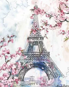 Kirschblüten in Paris Haven Wohndeko 01-DS-26402 gewickelte Leinwand - Bild 1 von 2