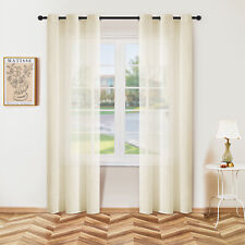 1/2 Piece Sheer Voile Rod Pocket Window Panel Curtain Drapes 2 Colors 2 Sizes