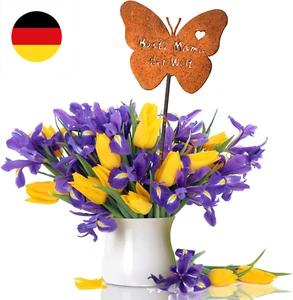 Muttertagsgeschenk Gartenstecker Rost Metall,Beste Mama der Welt Geschenke,Blume - Bild 1 von 7
