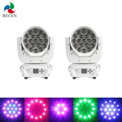 2pcs White 19x15w 4in1 RGBW Wash Led Zoom Moving Head Light Wedding Stage Lights - Image 1 of 4
