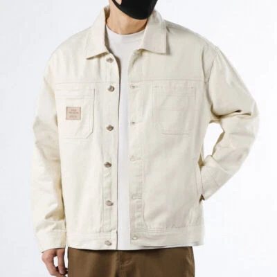 Para hombres Nueva Chaqueta Denim Deportiva Color Sólido Suelta Informal Solapa Chaqueta Prendas para el torso Ajustada Foto 1 de 4