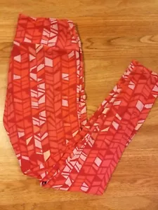 LuLaRoe OS Leggings rosa rot fuchsia geometrische Formen Linien EINHEITSGRÖSSE - Bild 1 von 6