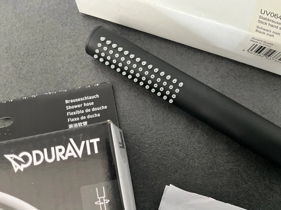 Duravit Handbrause Set , Stabbrause + Brauseschlauch 1,6m , schwarz matt - Bild 1 von 3