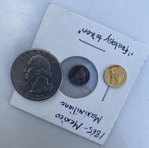 1865 B Mini gold & silver coin Lot Maximiliano Emperador Hard To Find - Picture 1 of 4