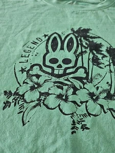 Psycho Bunny by Robert Godley Shirt Youth XL 18/20 Flowers Blue Mint Cotton - Picture 1 of 11