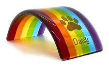 Personalized Paw Print Glass Rainbow Bridge Pet Memorial Sun Catcher Keepsake