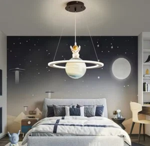 Kids Planet Astronaut Pendant Light Bedroom Playroom Space Light E27 Modern Led - Picture 1 of 6