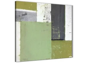 Quadro astratto verde grigio quadri arte su tela - quadrato moderno 64 cm - 1s337m - Foto 1 di 4