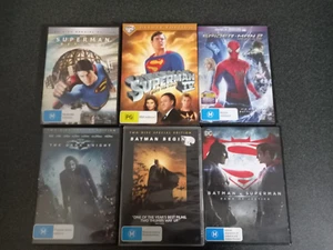 DVD Superman Returns & 2 - Spiderman 2 - Batman Begins - The Dark Knight - Picture 1 of 2
