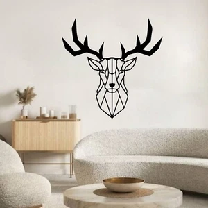 Deer Metal Wall Art Decor Metal Wall Hanging for Home Garden Living Room Bedroom - Picture 1 of 6