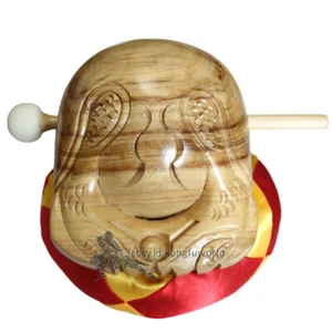 5" Buddhist Monks Natural Color Wooden Fish Mokugyo Temple Block Zen Drum - Imagen 1 de 3