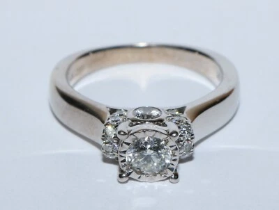 Anillo personalizado ESTATE 1,00 tcw diamante natural sólido oro blanco 14K 6,2 g Foto 1 de 4