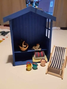 OAK handmade original 1/12 scale miniature seaside/garden shelter deckchair - Picture 1 of 14