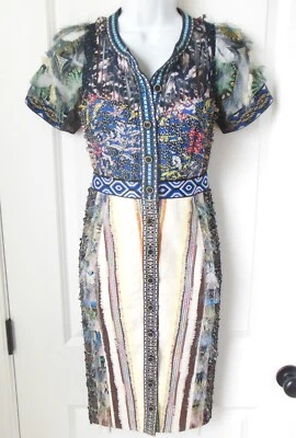 Byron Lars Anthropologie Lavenia Sheath Dress size 00 Petite Beguile Multi Color - Image 1 of 4