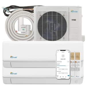 28000 BTU Dual Zone Ductless Mini Split Air Conditioner and Heat Pump 23 SEER - Picture 1 of 9