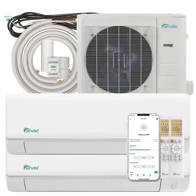 28000 BTU Dual Zone Ductless Mini Split Air Conditioner and Heat Pump 23 SEER - Image 1 of 4