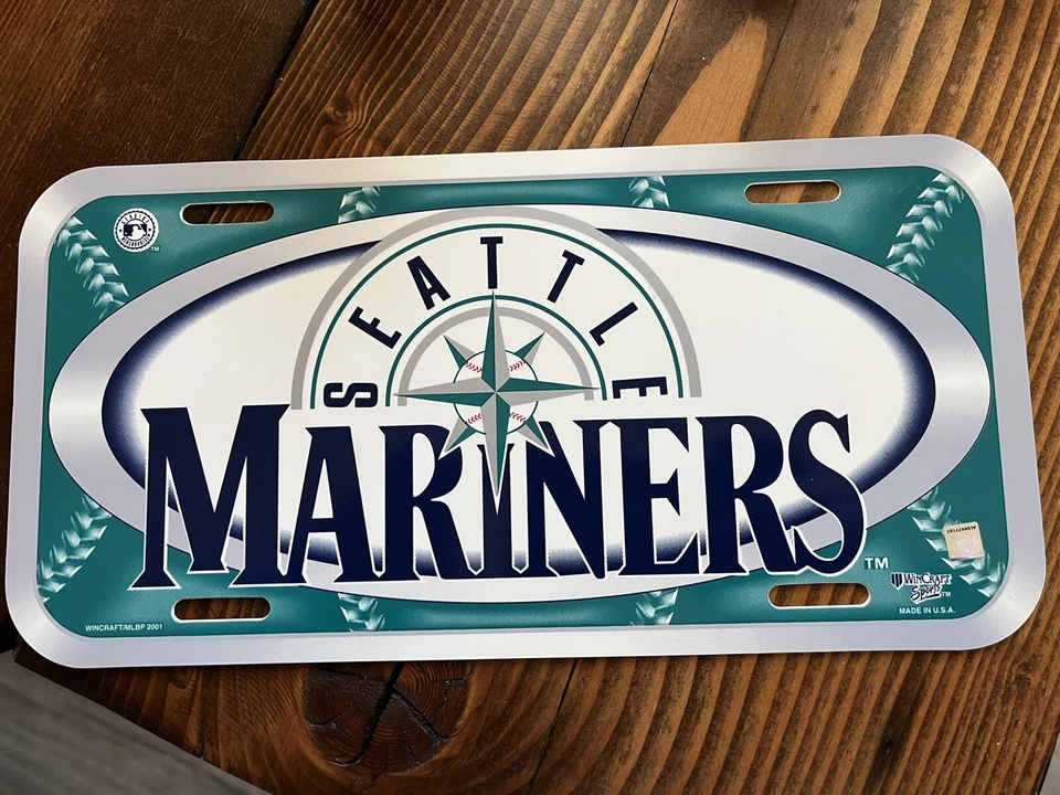Seattle Mariners Plastic License Plate Wincraft Baseball - Image 1 of 4