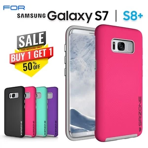 For Samsung Galaxy S8 S7 edge Phone Case Shockproof Rugged Hybrid Rubber Cover - Picture 1 of 9