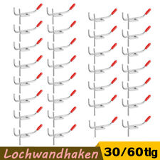 30/60x Lochwandhaken Metall Haken für Lochwand Werkstatt Werkzeugwand Hakenset
