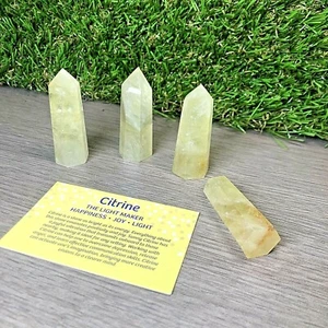 CITRINE POINT OBELISK, CHAKRA HEALING CRYSTAL REIKI ENERGY 5cm high - Picture 1 of 10