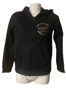 Guess Los Angeles Hooded Sweatshirt Full Zip Up Diamanté Size 14 - Picture 1 of 2