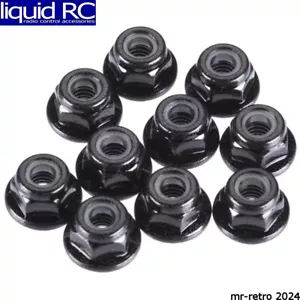 Tekno RC 1212 M4 Locknuts Flanged/Black/Serrated (10) - Picture 1 of 2