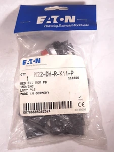 EATON MOELLER M22-DH-R-K11-P PUSH BUTTON RED MOMENTARY 1NO/1NC - Picture 1 of 3