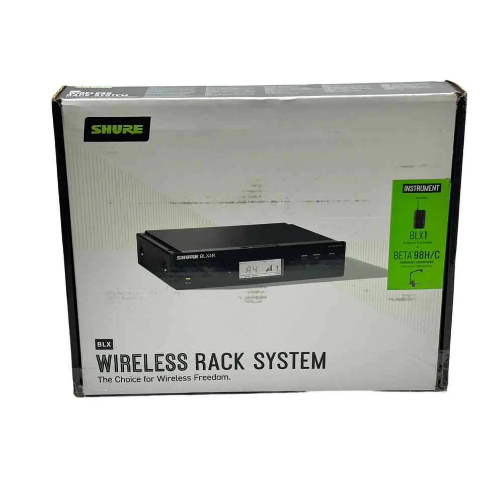 Shure BLX14R/B98 Wireless BETA98 Instrument Microphone Rackmount System H9 Band - Image 1 of 4