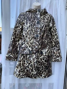 LEOPARD SHINY HOODED MAC / MACK / RAIN COAT SZ 8 FROM ATMOSPHERE / FESTIVAL - Picture 1 of 12
