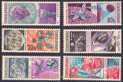 EBS Czechoslovakia 1966 - Space Research - Michel 1651-1656 - MNH** - Image 1 of 4