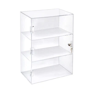 Azar Acrylic Lockbox Countertop Display Case w/ 3 Shelves 12.375" Wide - Picture 1 of 6