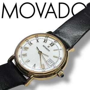 Reloj de cuarzo suizo Movado 87-A3-0837 - chapado en oro, números romanos - Imagen 1 de 9