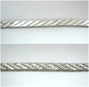 Wunderschönes glänzendes 925 Sterlingsilber flaches Wendearmband 7,25" Damen MILOR - Bild 1 von 12