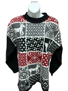 Suéter Norton McNaughton Mujer Feo Navidad Talla XL Negro Rojo Pullover Navidad - Imagen 1 de 12