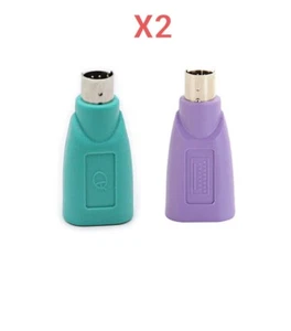 2 Pcs USB PS2 Male to USB Female Adapter Converter For MOUSE /KEYBOARD PS2 - Picture 1 of 3