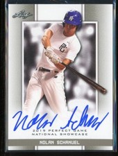 2019 Leaf Perfect Game National Showcase Nolan Schanuel Signed AUTO